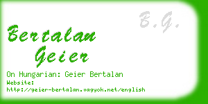 bertalan geier business card